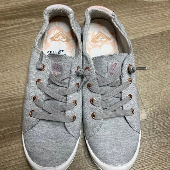 Roxy Bayshore Sneakers Women’s Size 10 Light Gray Casual Slip-On Comfort Shoes - Picture 1 of 6